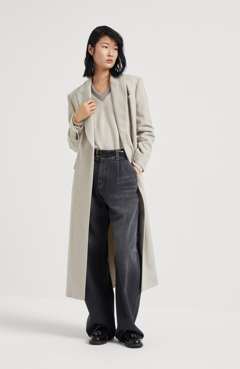 Brunello Cucinelli Cashmere sweater with precious ribbed neckline, Alternate, color, 