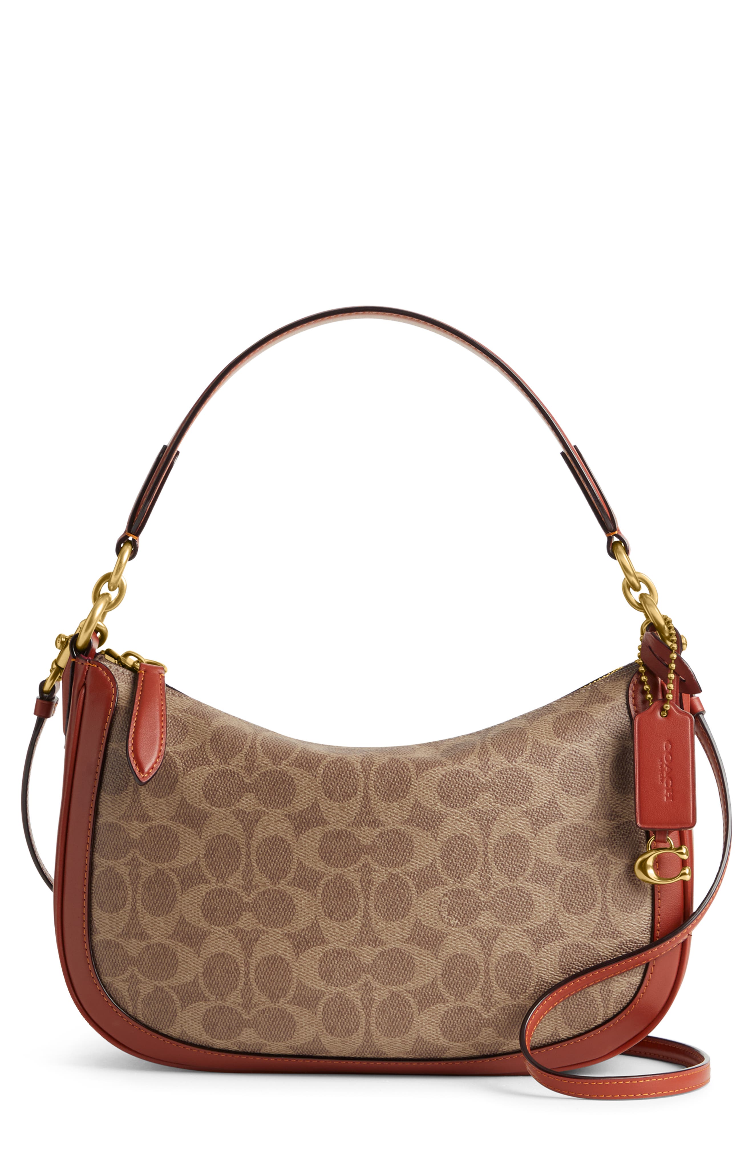 Signature Coated Canvas Crossbody Bag (Nordstrom Exclusive), Main, color, TAN/ SIG