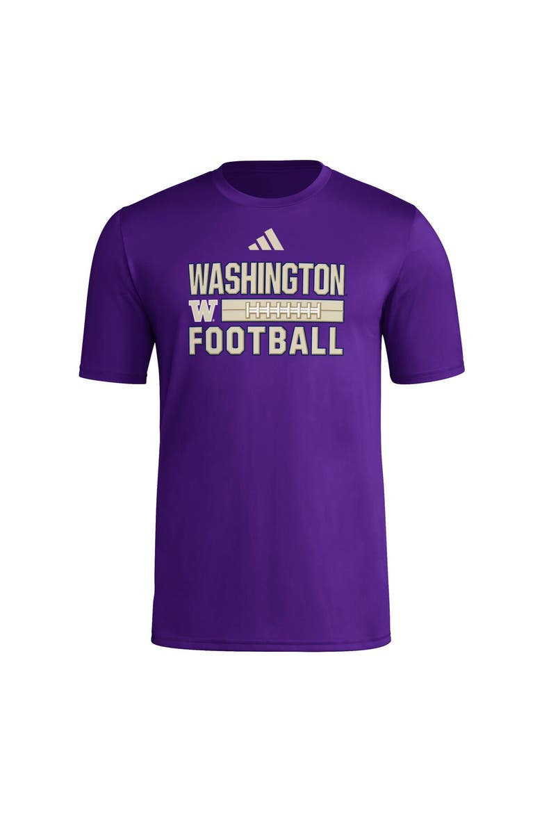 Men's adidas  Purple Washington Huskies Locker Laces Out Pre-Game T-Shirt, Alternate, color, Purple