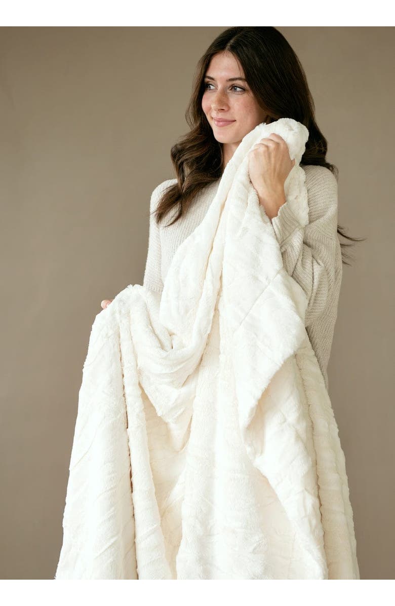 Minky Couture Sorbet Vanilla Blanket, Main, color, Cream