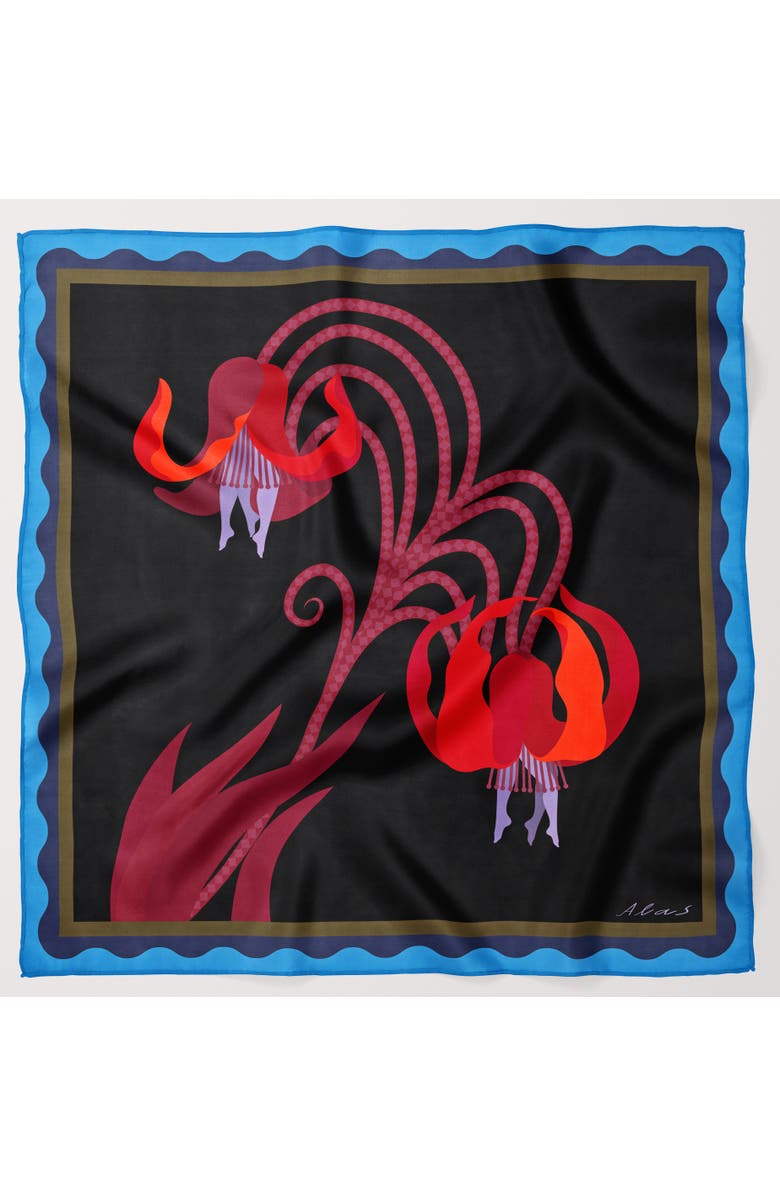 Alas Square Silk Shawl, Alternate, color, Late Bloomer