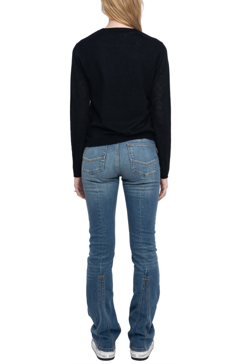 Zadig & Voltaire Manylla Cashmere Cardigan, Alternate, color, Black