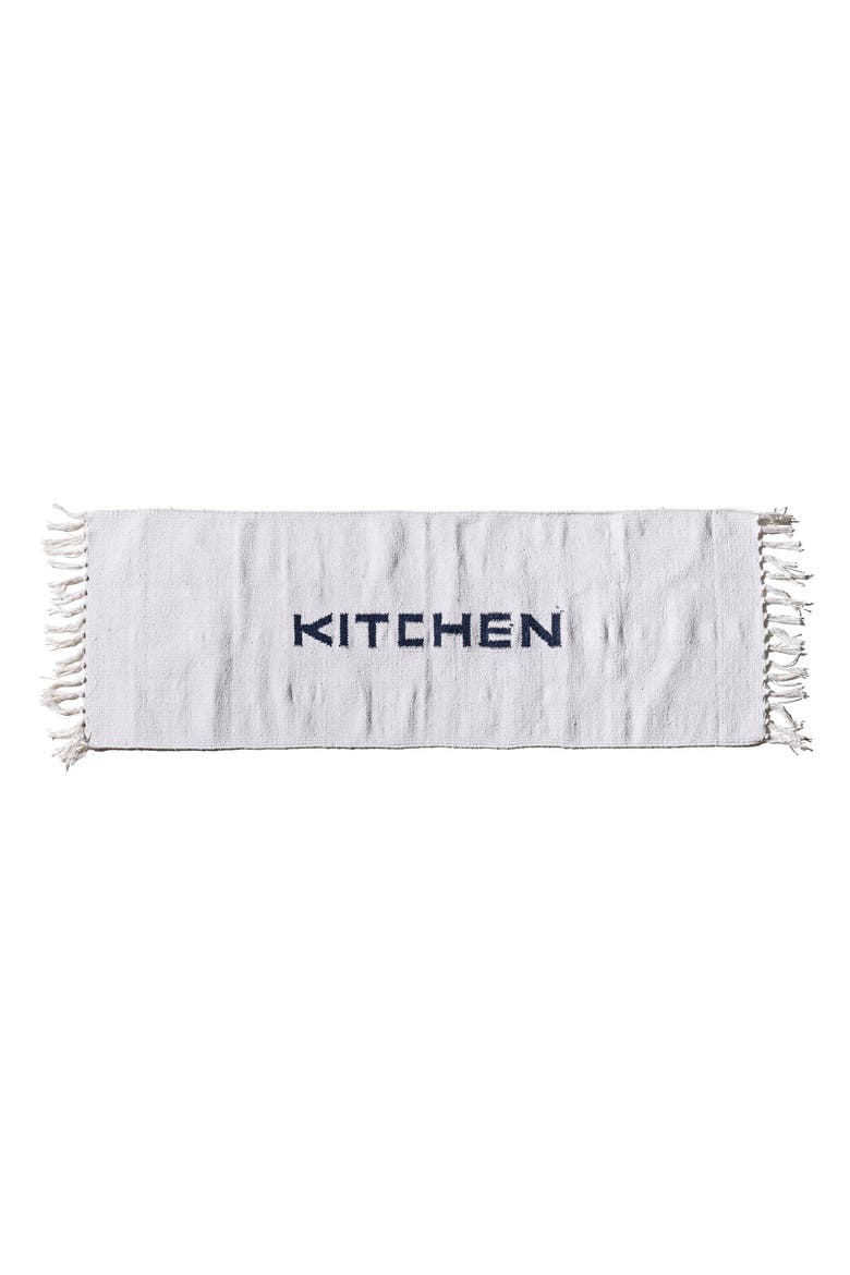 Handloomed Recycle Yarn Kitchen Mat, Main, color, White