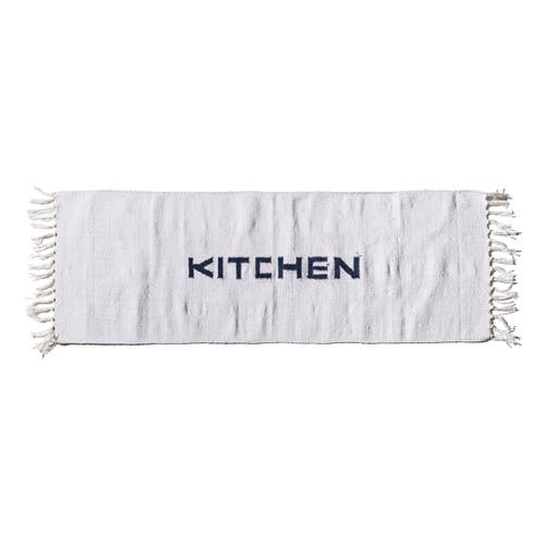 Puebco Handloomed Recycle Yarn Kitchen Mat In White