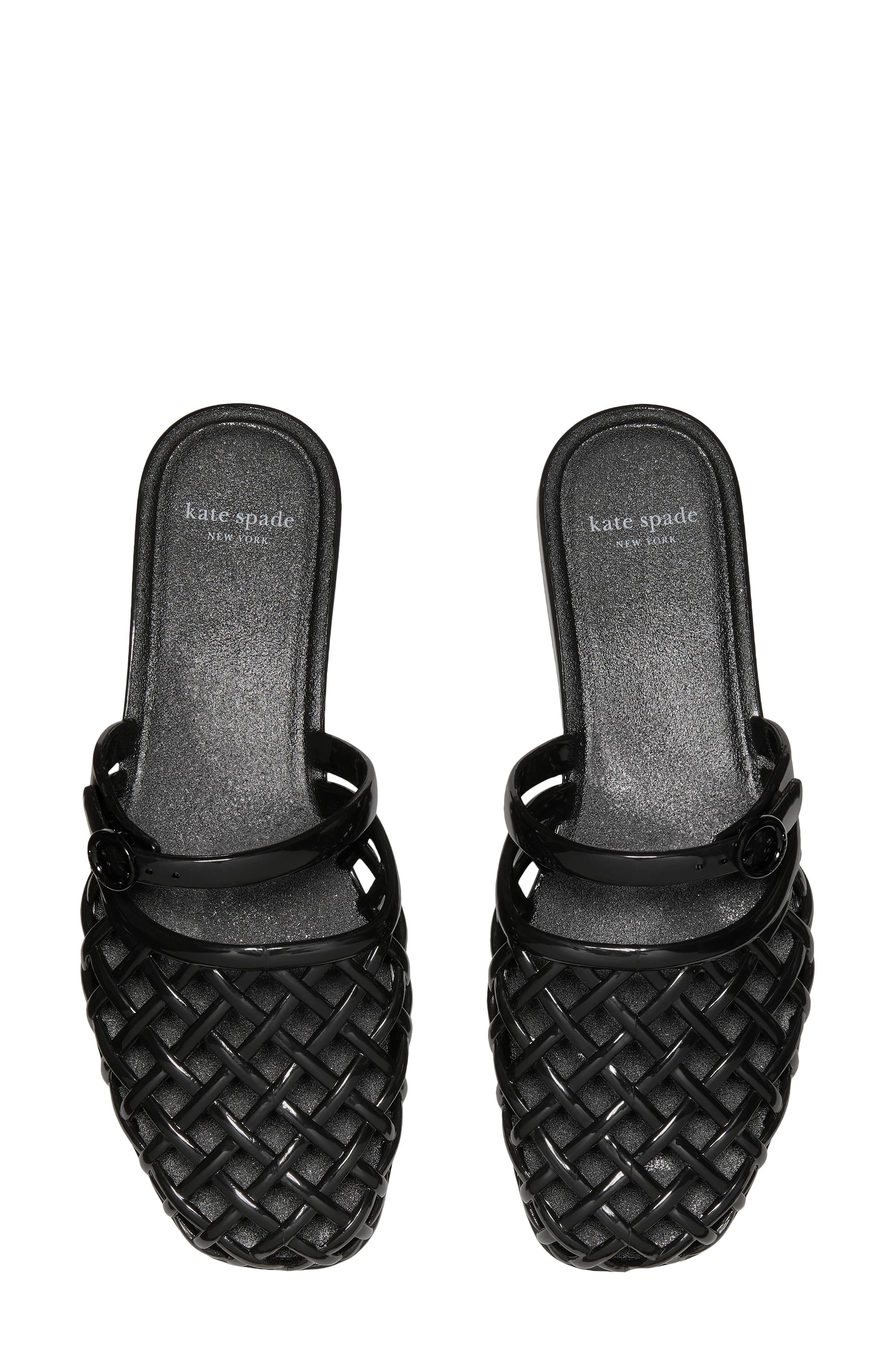 Kate Spade New York jelly fisherman mule, Alternate, color, Black