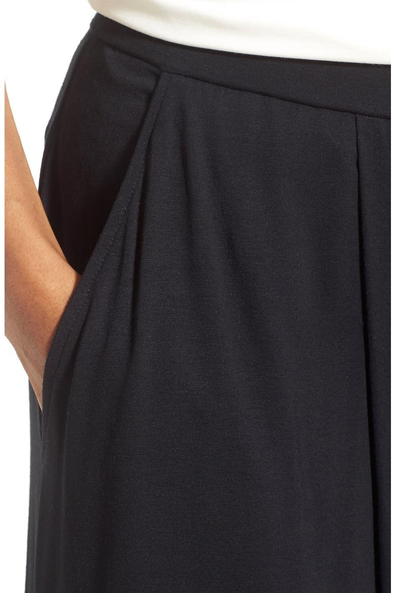 Jersey Wide Leg Culottes, Alternate, color, BLACK