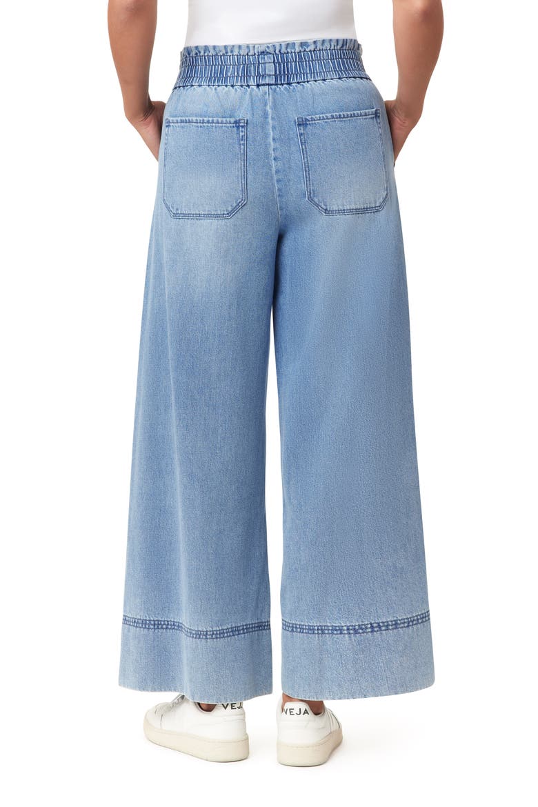 Drapey Stitch Detail Wide Leg Jeans, Alternate, color, MORGAN