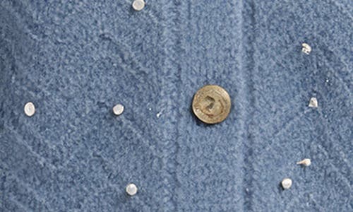 Lush Embellished Cardigan Sweater In Blue