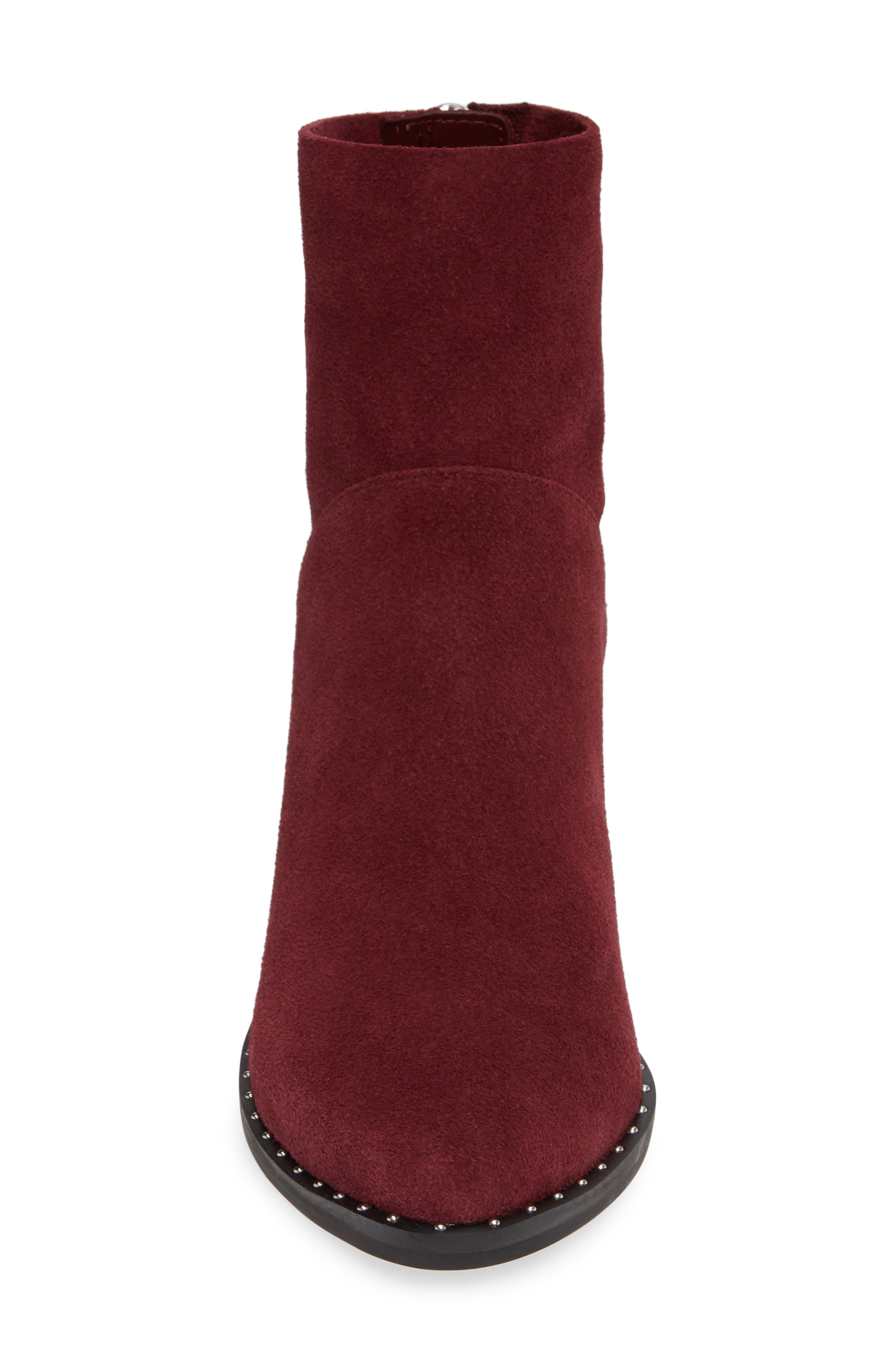 Farrah Studded Bootie, Alternate, color, BURGUNDY SUEDE