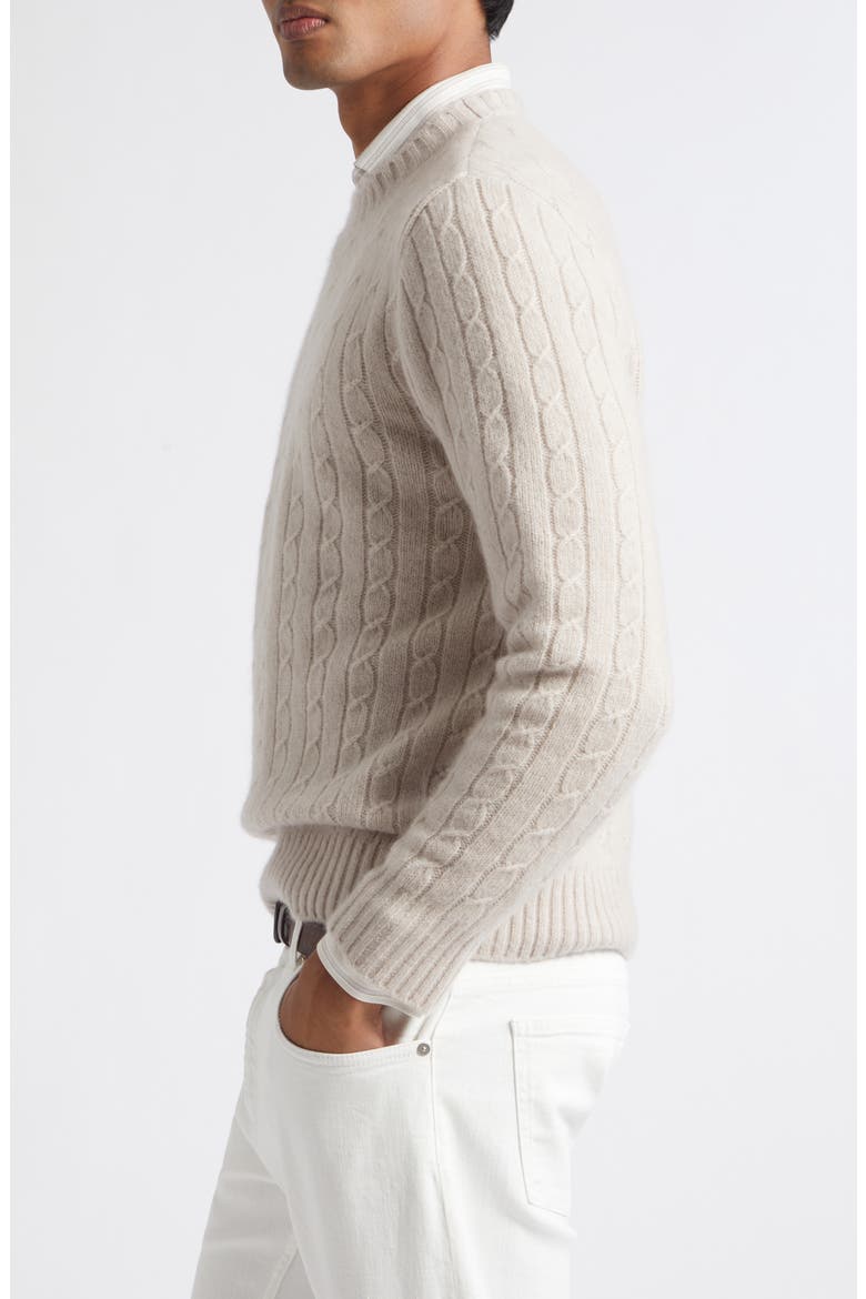 Cable Knit Cashmere & Silk Blend Sweater, Alternate, color, 02N SAND
