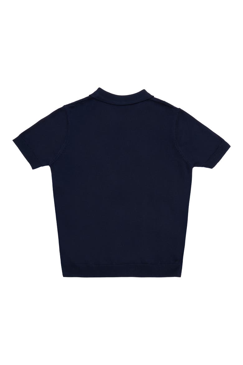 Kids' Short Sleeve Cardigan, Alternate, color, NAVY