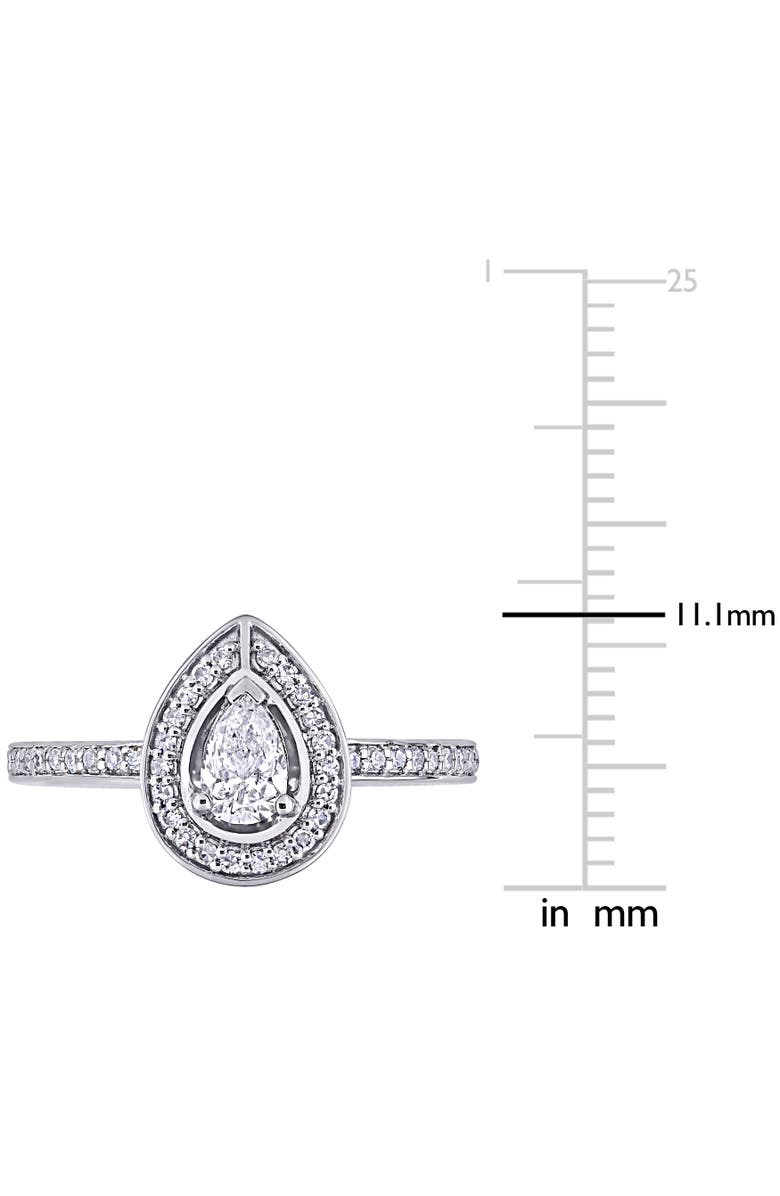 Julianna B. Diamond Pear Double Halo Engagement Ring 14k, Alternate, color, 14K White Gold