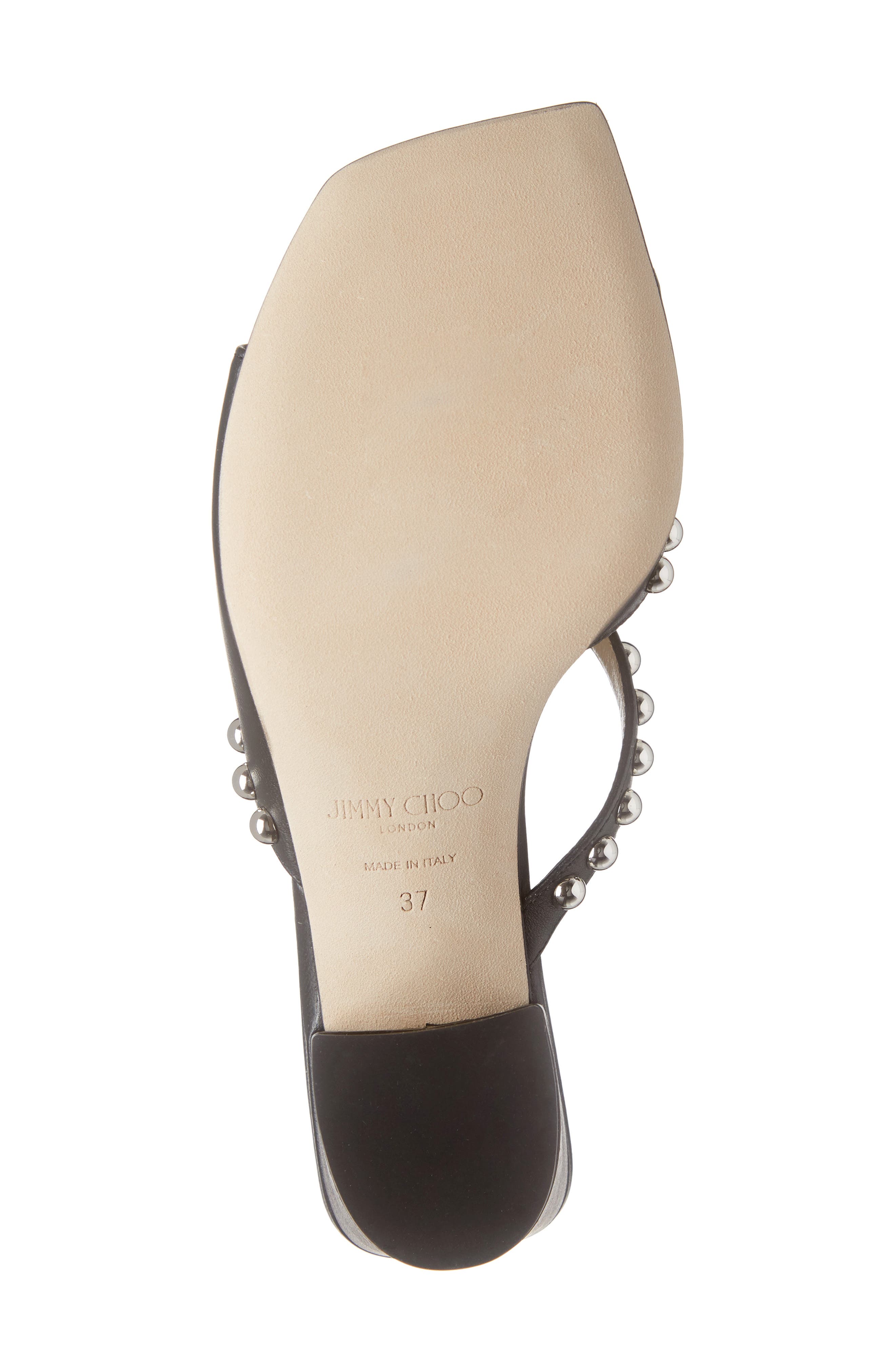 Jacci Studded Leather Sandal, Alternate, color, BLACK/ SILVER