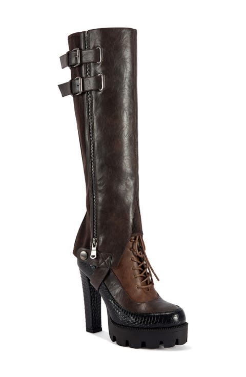 Cinder Faux Leather Knee High Boot