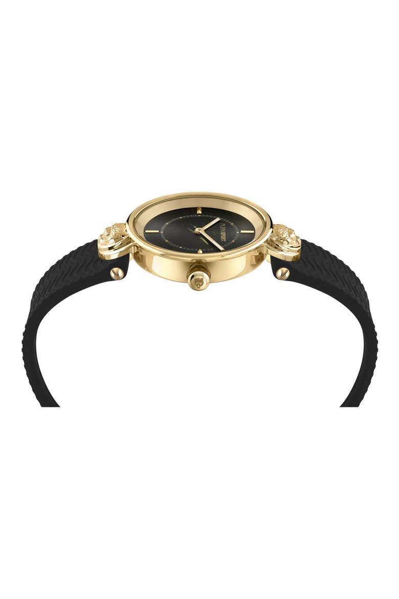 Supernova Three Hand Quartz Silicone Strap Watch, 34mm, Alternate, color, GOLD