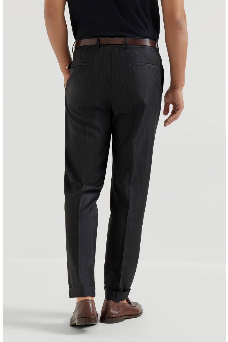 Chalk stripe trousers, Alternate, color, Black