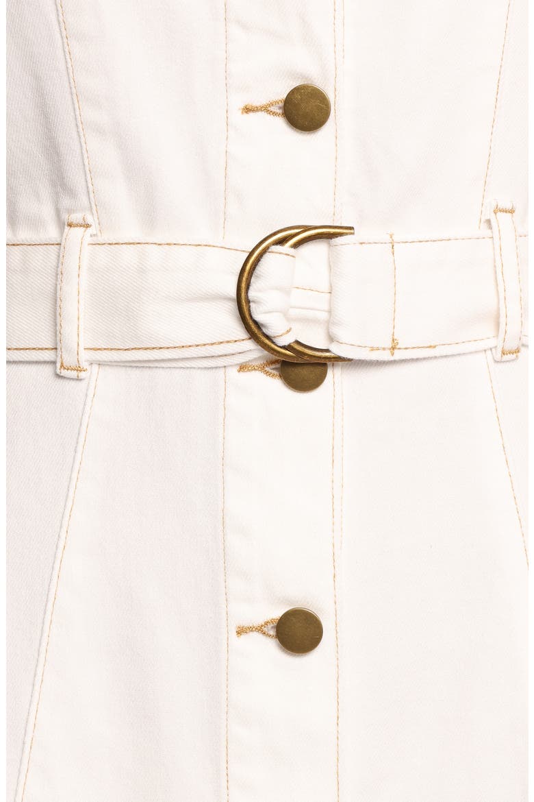 Jennings Sleeveless Cotton Twill Dress, Alternate, color, WHITE