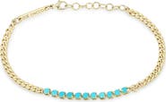 Zoë Chicco 14K Gold Turquoise Curb Chain Bracelet