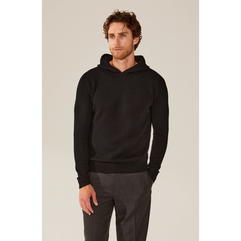 Italic Jasper Cashmere Hoodie In Black