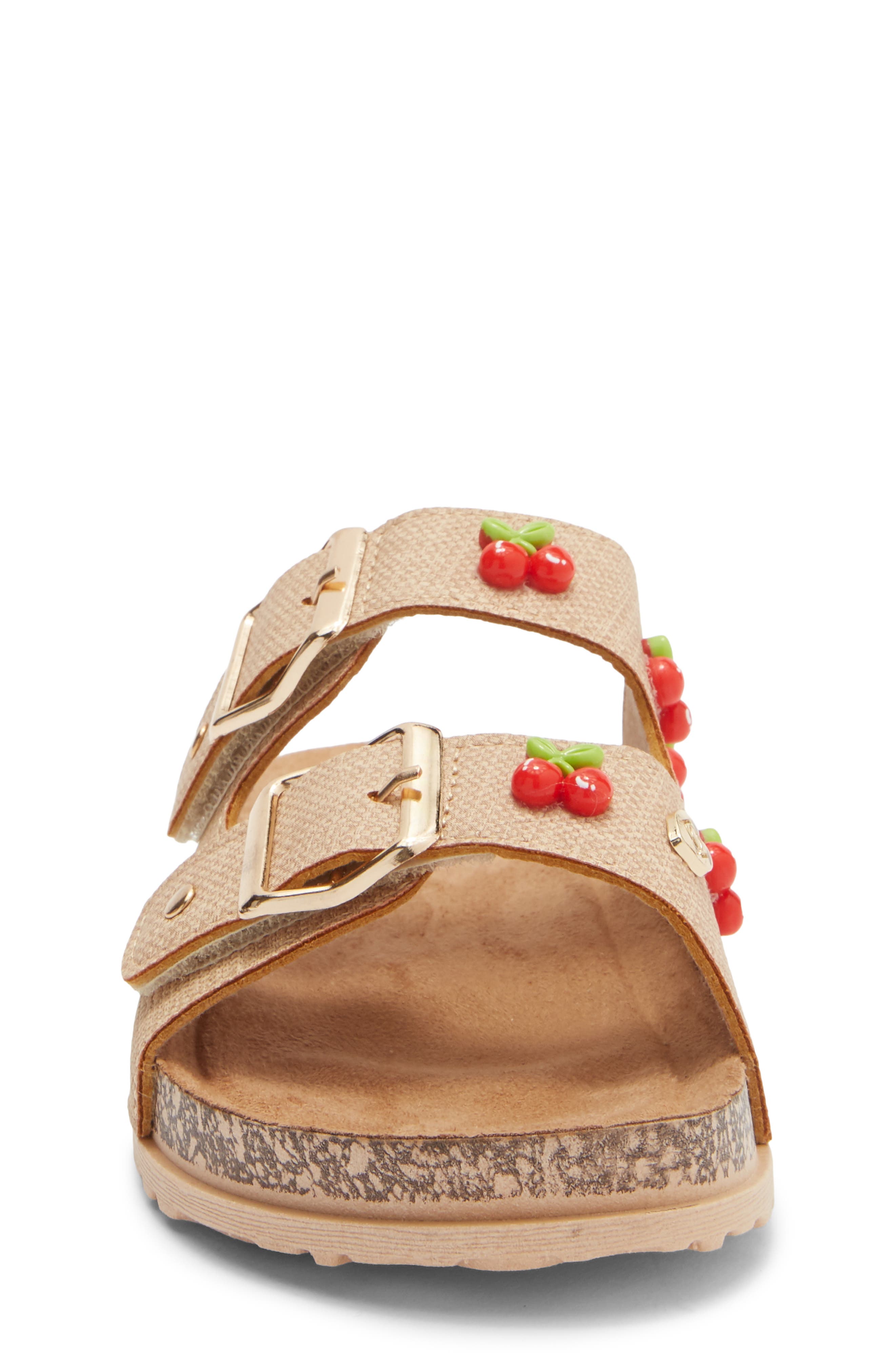 bebe Kids' Cherries Sandal, Alternate, color, Tan