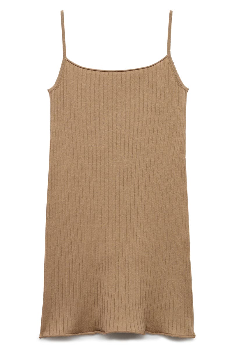 MANGO Cotton Blend Rib Body-Con Minidress, Alternate, color, 
