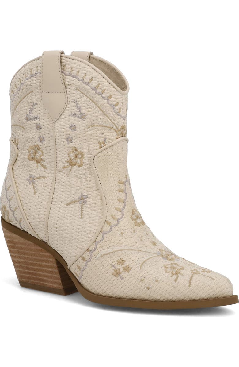 MIA Dalena Embroidered Western Boot, Main, color, Bone Raffi