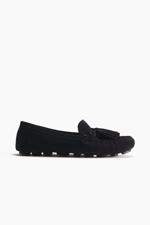 Split Suede Loafers