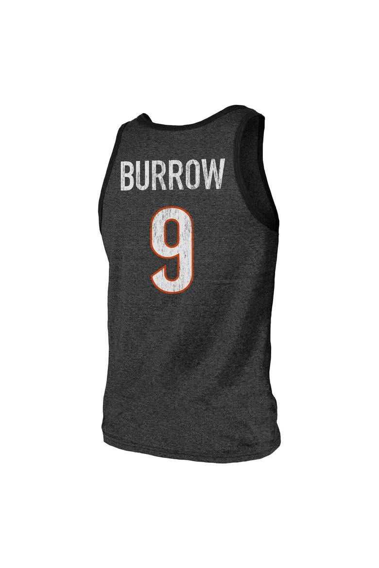 Men's Majestic Threads Joe Burrow Black Cincinnati Bengals Name & Number Tri-Blend Tank Top, Alternate, color, Black