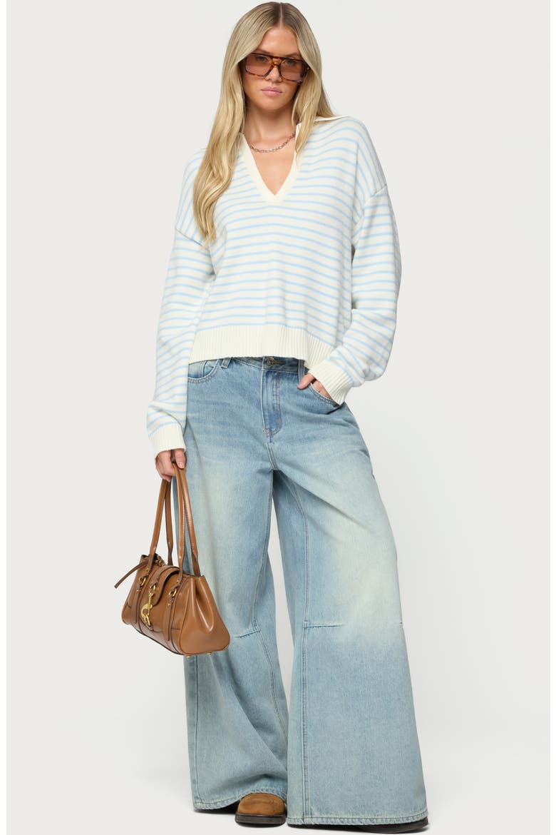 Copenhagen Oversize Stripe Sweater, Alternate, color, LIGHT-BLUE-AND-CREAM