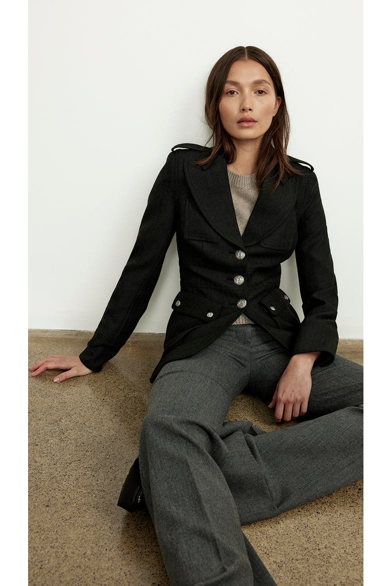 Officers Jacket, Alternate, color, Carbon Herringbone