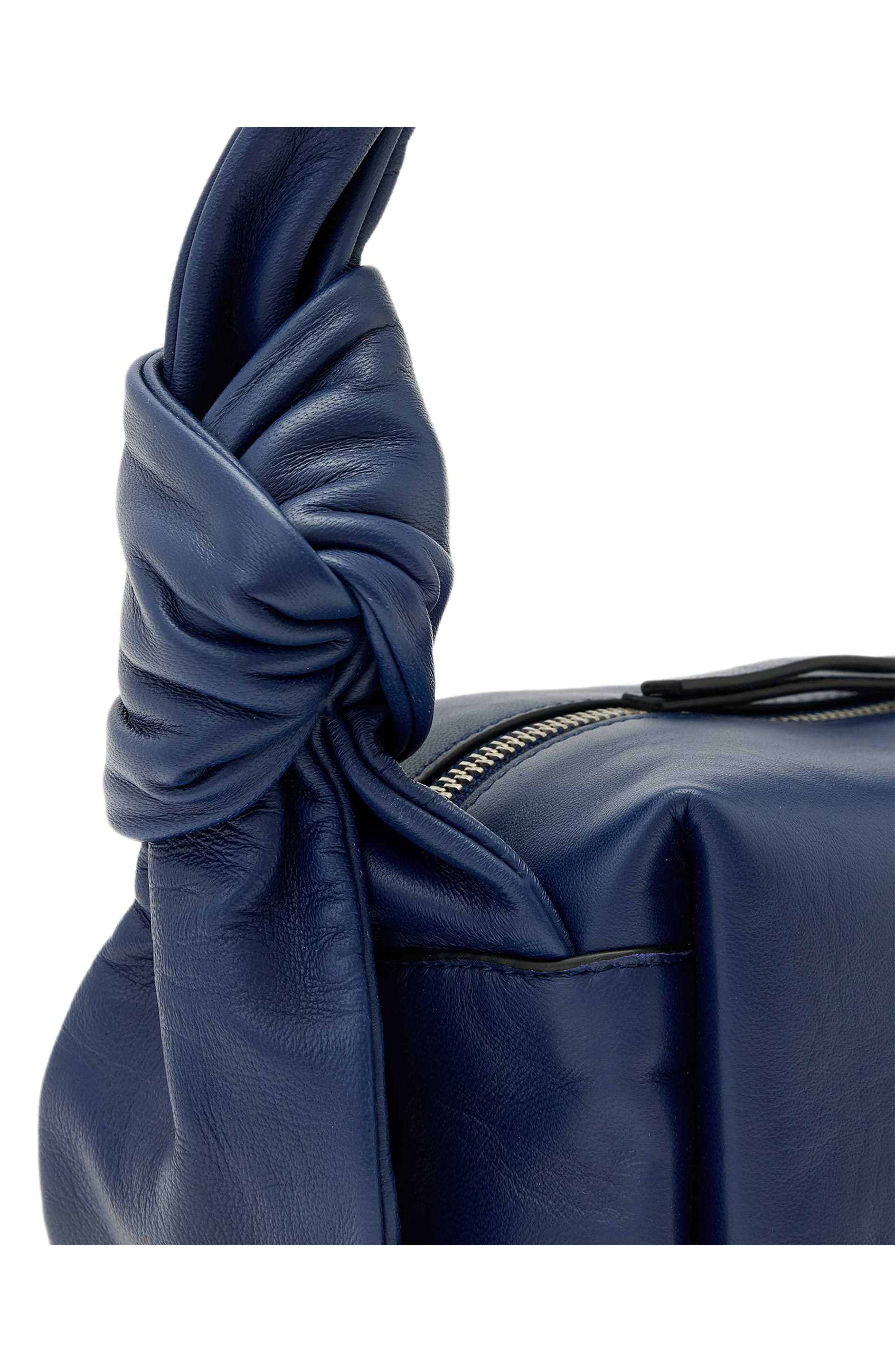 Effie Knot Leather Shoulder Bag, Alternate, color, TRUE BLUE