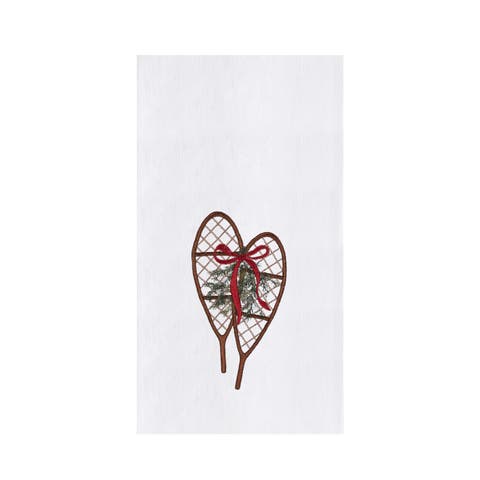 Snow Shoes with Mistletoe Winter Sports Christmas Towel