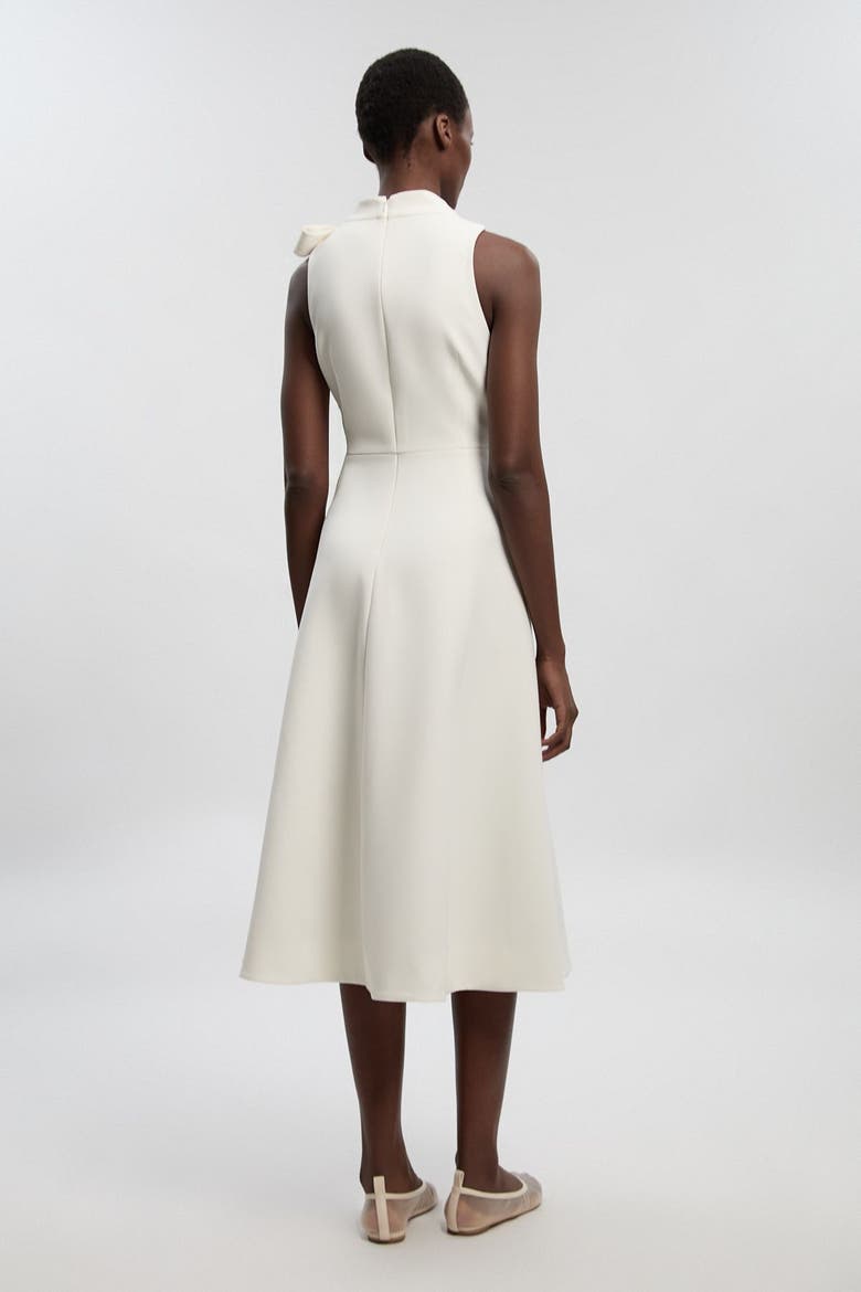 Bow Neck Midi Dress, Alternate, color, Ivory