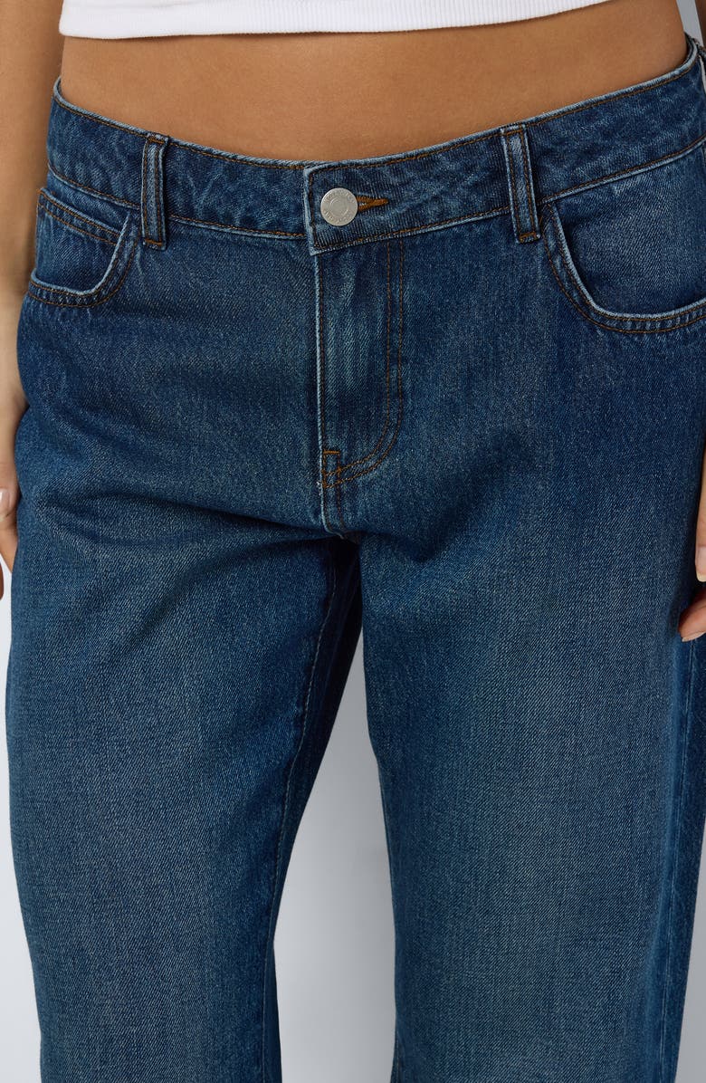 Noisy may Sanja Cuffed Straight Leg Jeans, Alternate, color, Dark Blue Denim