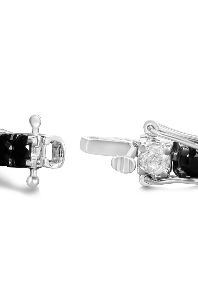 Silver 12.0Cttw Black and White Diamond Tennis Bracelet, Alternate, color, White