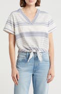 Lucky Brand Tie Front V-Neck Top