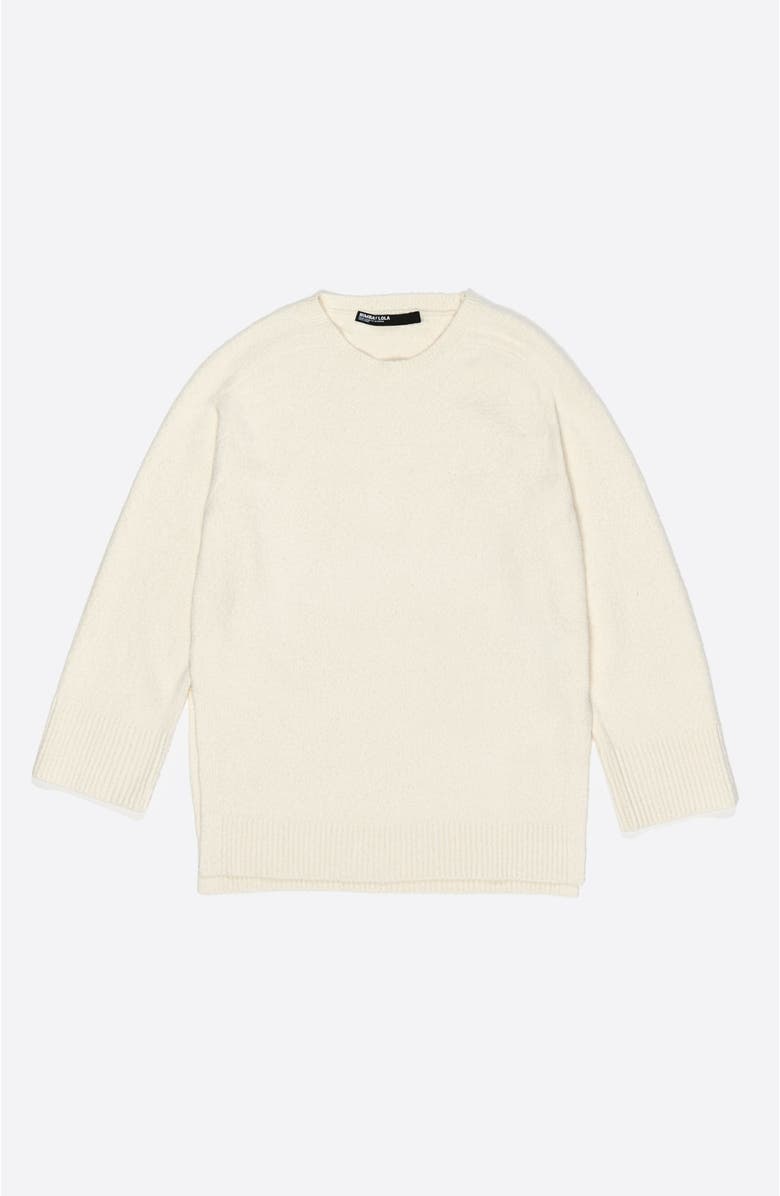 Bimba y Lola Long Cotton Sweater, Alternate, color, Ivory