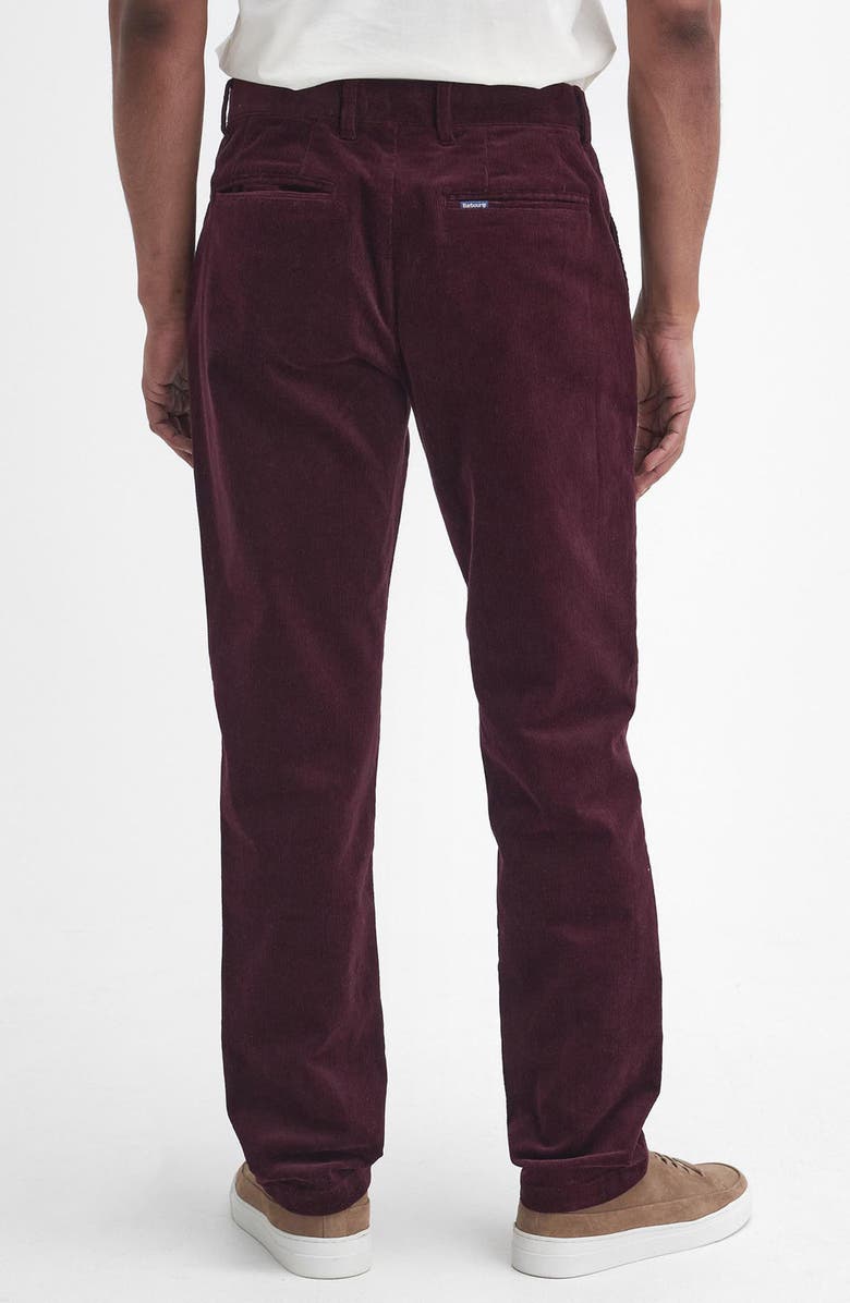 Barbour Tailored Fit Cotton Stretch Corduroy Chinos, Alternate, color, Dark Merlot
