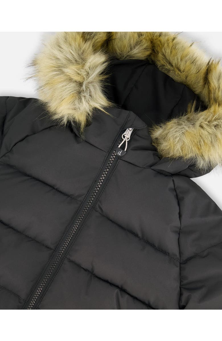 Deux par Deux Kids Gender Inclusive Puffy Winter Jacket, Alternate, color, Black