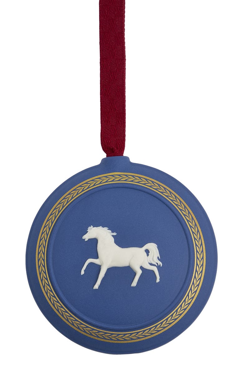 2025 New Year of the Horse Jasperware Ornament, Alternate, color, MULTI BLUE