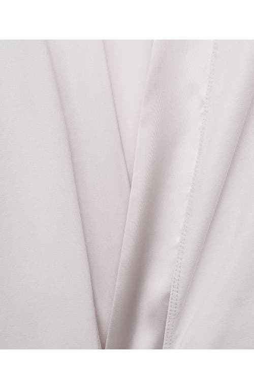 Mango Satin Trim Cotton Blend Robe In Gray