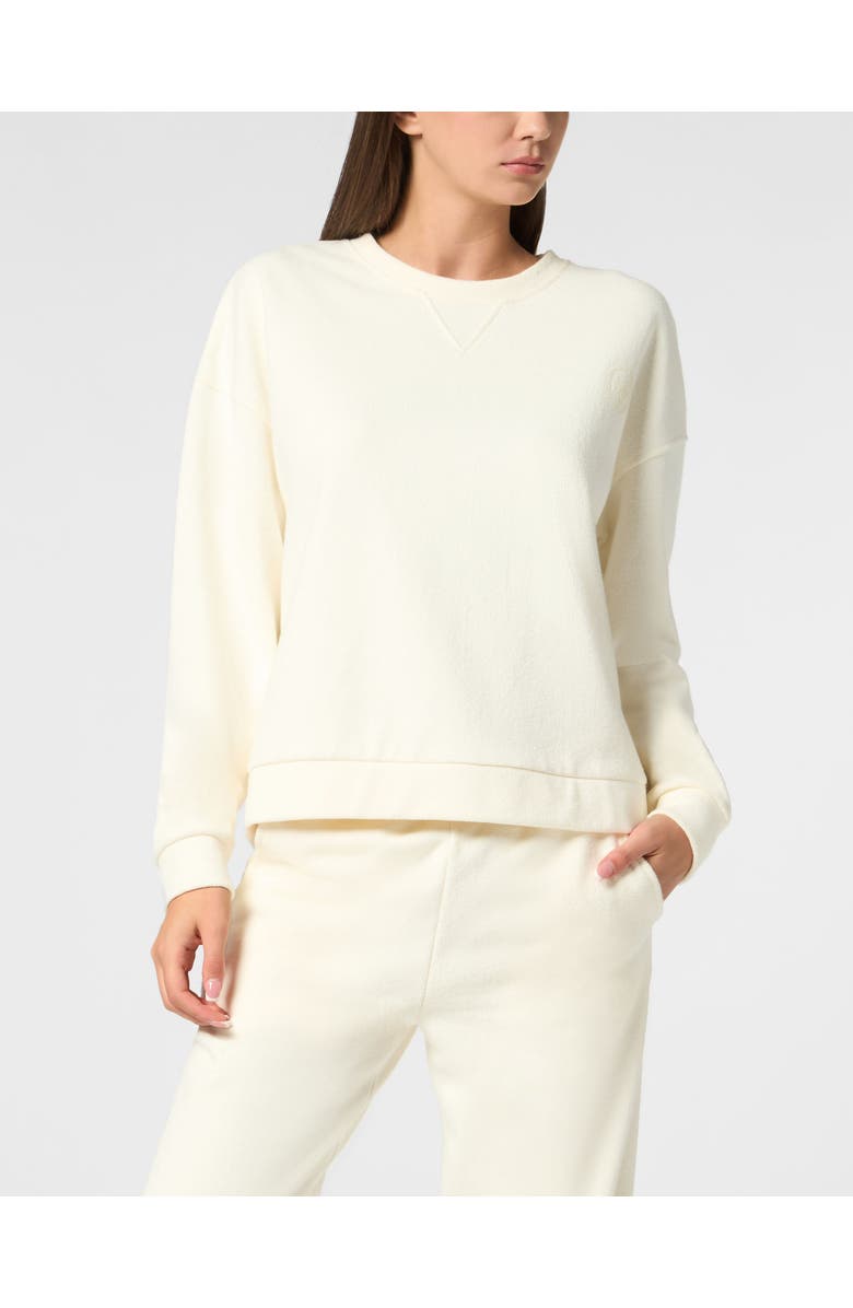 PLEIN SPORT Boxy Fit Sweatshirt Round Neck Ls Women, Main, color, White