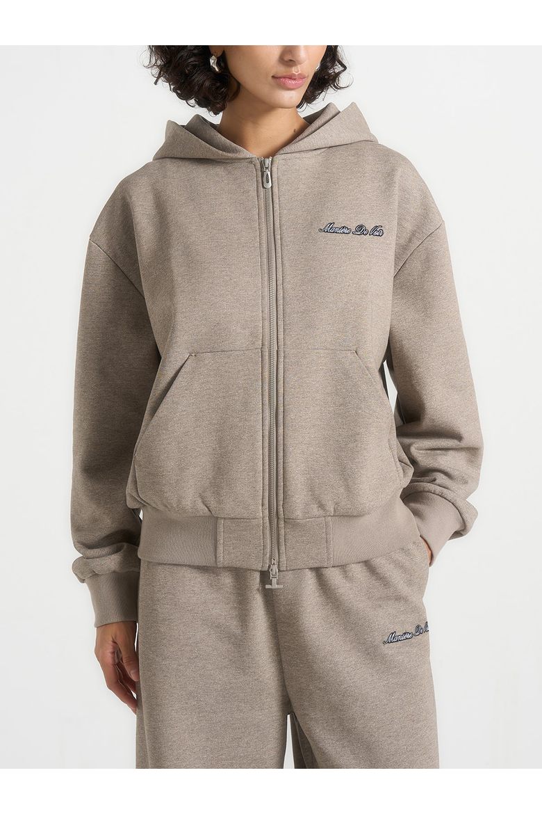 JS002 Unisex Relaxed Fit Zip Hoodie, Alternate, color, Taupe