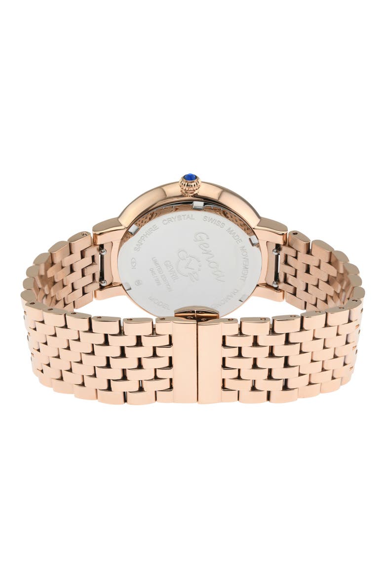 Women's Genoa Diamond Dial Bracelet Watch, 37mm, Alternate, color, ROSE GOLD