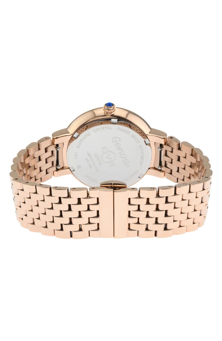 GV2 Women's Genoa Diamond Dial Bracelet Watch, 37mm, Alternate, color, Rose Gold