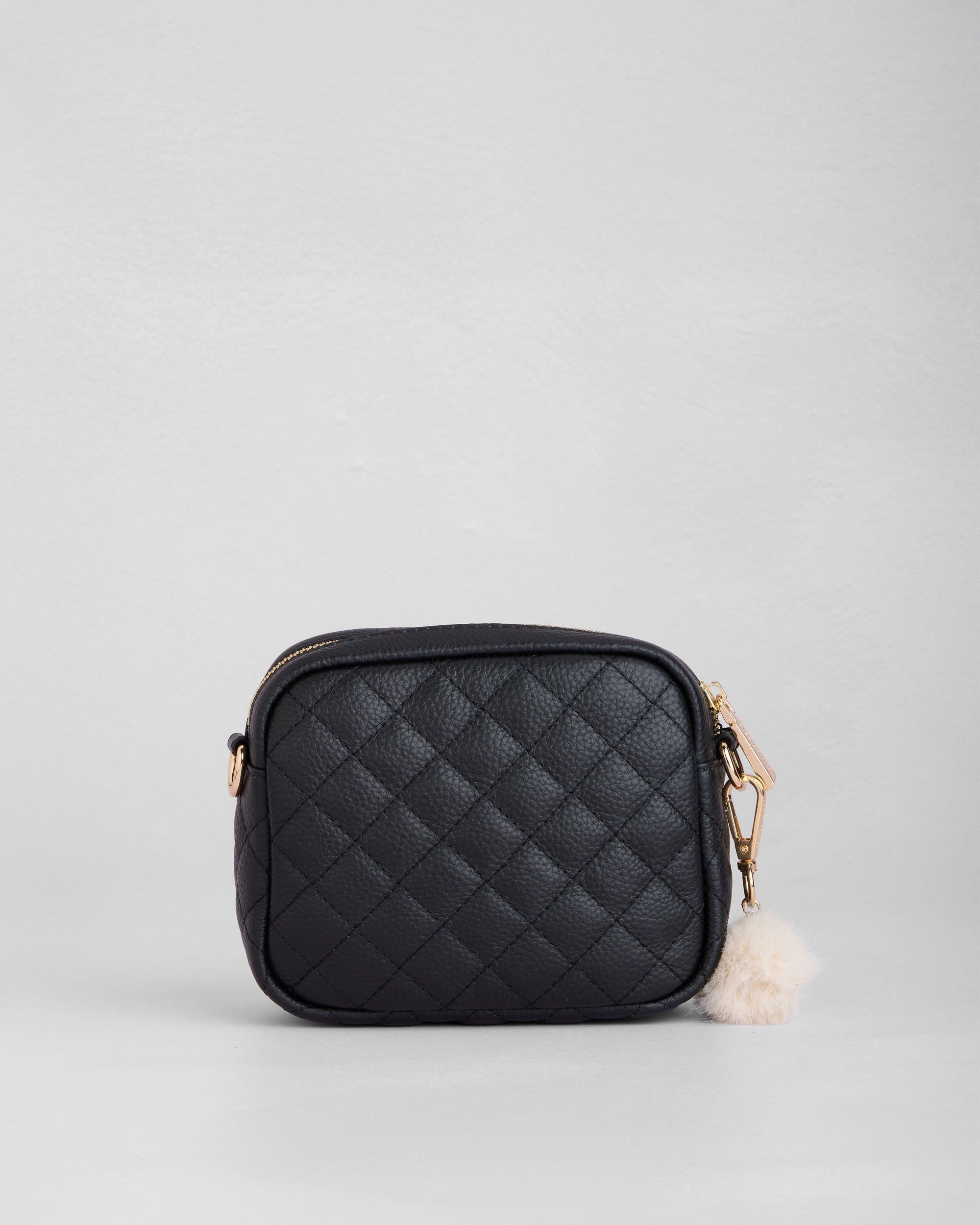Pom Pom London Original Mini Cross Body Bag, Alternate, color, Black Quilted