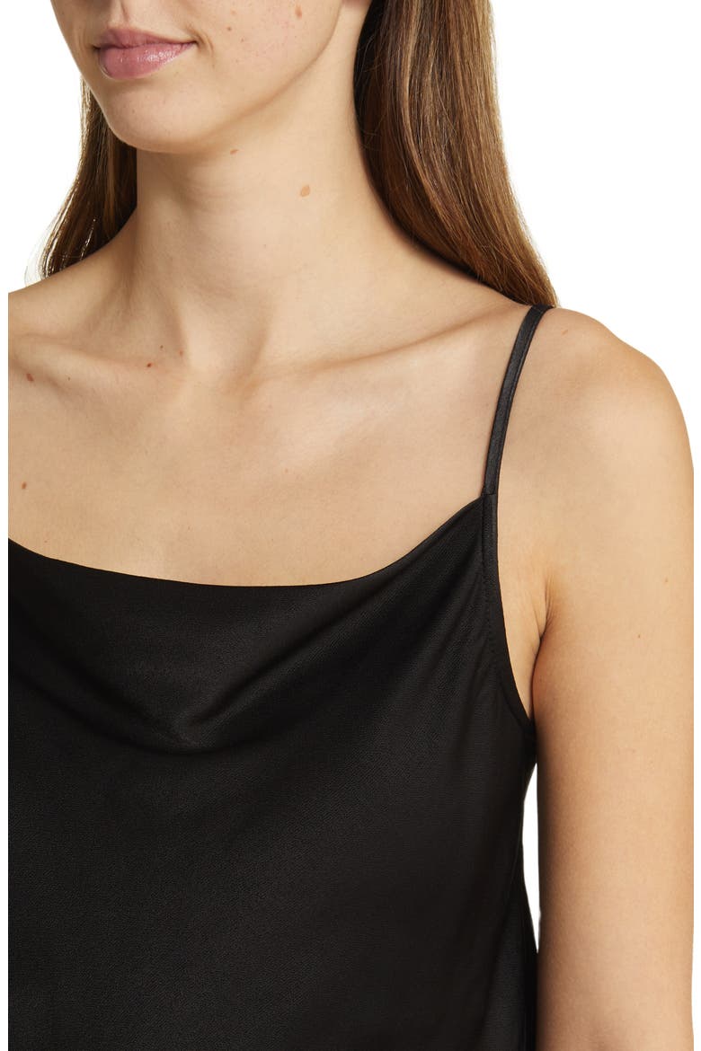 Cowl Neck Camisole, Alternate, color, BLACK