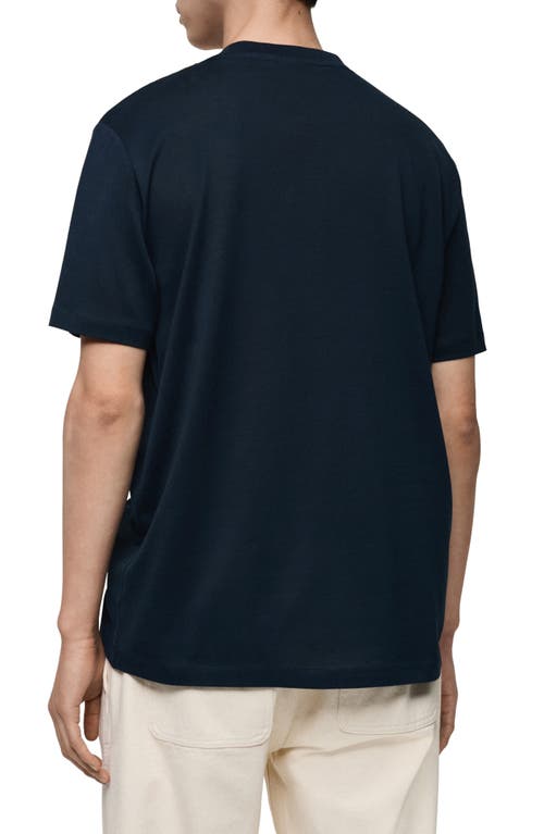 Mango Regular Fit Cotton T-shirt In Navy