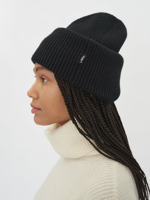 Gobi Cashmere Unisex Cashmere Ribbed Chunky Beanie White In Black