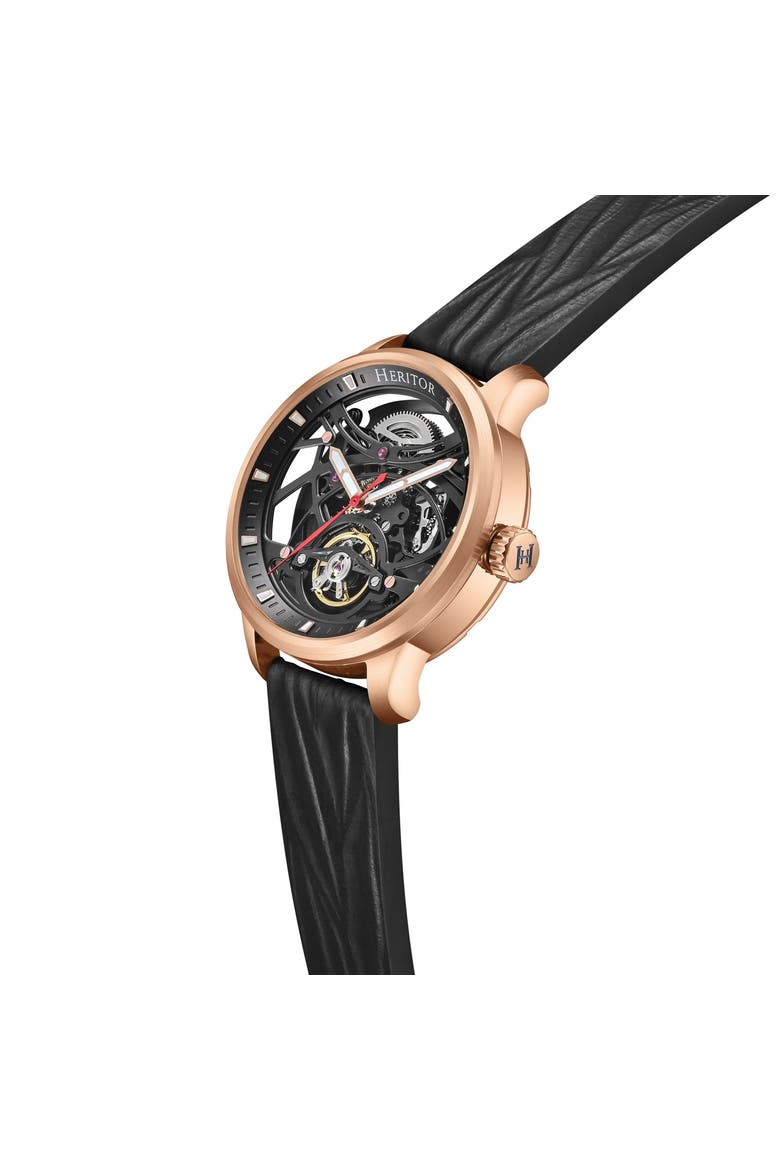 Marcell Skeleton Dial Automatic Watch, Alternate, color, Rose Gold